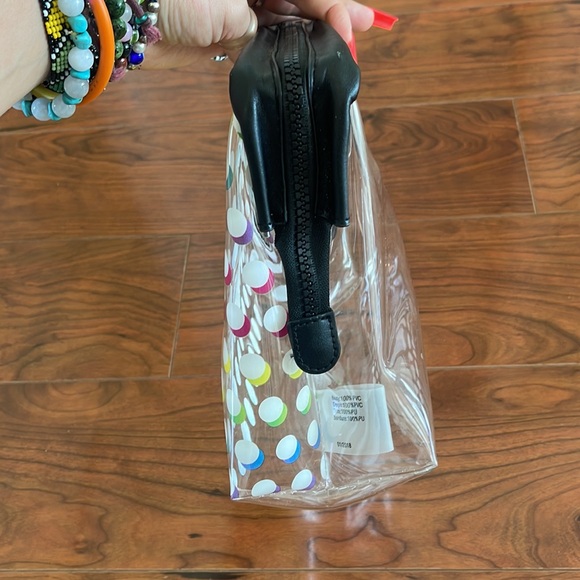 NWT Victoria's Secret Pink Clear Rainbow Smiley Face Cosmetic Bag Pouch - Picture 4 of 9